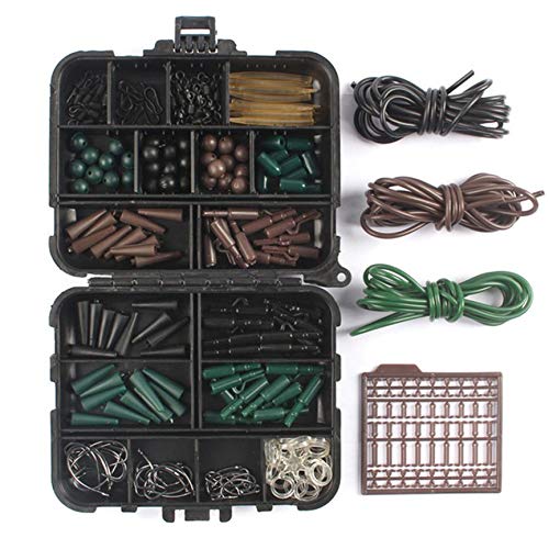 Preisvergleich Produktbild 1 Set Angelzubehör Karpfenwels Angelgerät Haken Wirbel Perlen Kugeln Bleiklammern Pins Gummihülse Kit