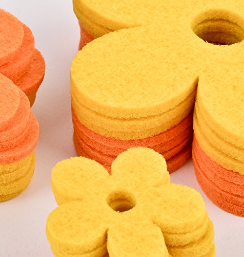 Blüten 24er Set Streu Deko Filz 3,5-8cm gelb orange - 2