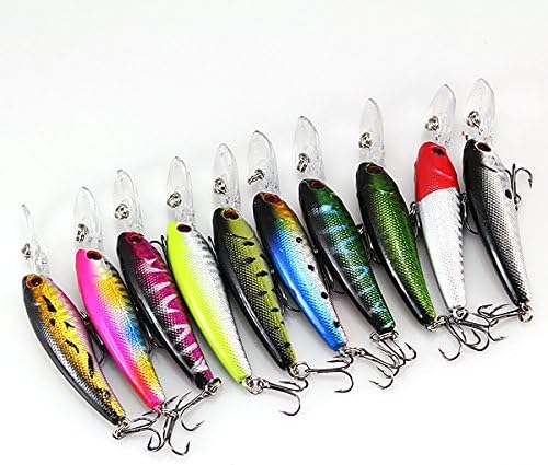 Lot of 10 Pcs Brand New Fishing Lure Baits/Tackle Crankbaits Hooks Minnow Baits