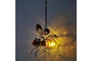 Fiorky Solar Powered Hanging Light, Metal LED Outside Bugs with Bouncy Springs, Waterproof Solar Fairy Lights Novelty Outdoor Garden Lights for Garden Backyard Balcony Porch Decor