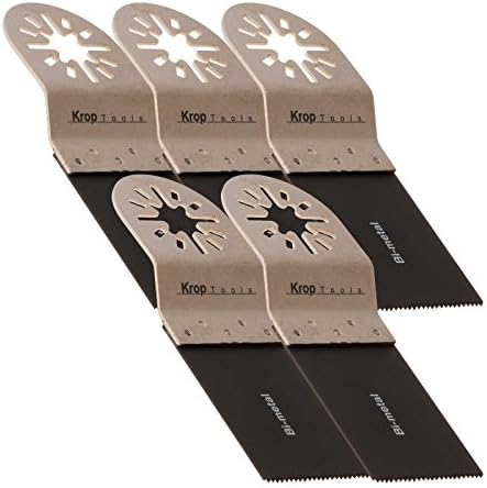 KROP Multi Tool Blades 35mm HSS Bi-Metal fits Bosch FEIN MultiMaster Erbauer Mac Allister Makita Milwaukee Parkside Workzone Worx Sonicrafter. (5 Pack)