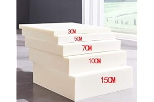 GGoty Imbottitura in schiuma ad alta densità per tappezzeria, 100/120/150/180 cm, cuscino di ricambio per divano (50 x 50 cm, 8 cm)