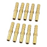 Facil y comodo de instalar. TOOGOO(R) 10 piezas laton 6 mm recto para manguera acoplamiento rapido，dorado