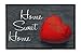 Produktbild Schmutzfangmatte / Fußmatte / Fussmatte / Fußabstreifer / Fußabtreter / Schmutzmatte Modell - Home Sweet Home - Herz rot - grau Größe : 50 x 75 cm / Luxus hochflor Fußmatte