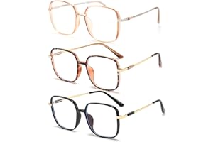 KAEOISFU 3 STÜCKE Großer Quadratische Lesebrillen für Männer und Frauen, Blaulicht-blockierende Computer-Lesebrille, Ultraleicht Damen Computer-Brille Gegen Augenermüdung