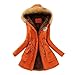 Produktbild Elecenty Damen Wintermantel Winterjacke Reißverschluss Übergröße Outwear Baumwollkleidung Parkajacke Mantel Jacke Reißverschluss Oberbekleidung Trenchcoat mit Pelz Halsband (S, Orange)