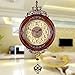 Produktbild ZHGI Luxuriöse im europäischen Stil mit einem an der Wand angebrachten Holz Pendeluhr Creative Arts uhren Wanduhr im Wohnzimmer Garten silent retro dekorative Uhren,C
