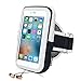Produktbild Sportarmband Halterung, iegeek Schweiß-Sportarmband Doule Staubbeutel für iPhone 7 Plus/6 PLUS/6 PLUS, Samsung Galaxy S7/S6/S5, HTC, Sony Xperia, Blackberry, HUAWEI Smartphones bis 14,5 cm – Touch Bildschirm/Reflektierende Streifen/Kopfhörer Loch Verstellbarer Gürtel/lang Trainings für Running Radfahren
