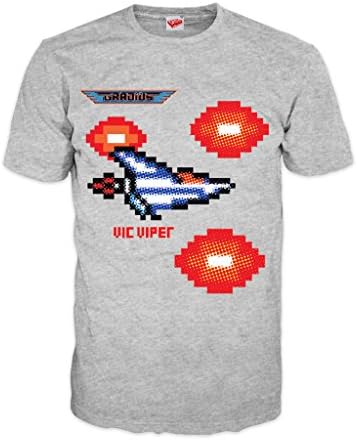 Gradius Character Vic Viper Pixel Official Men's T-Shirt (Heather Grey) (X-Large)