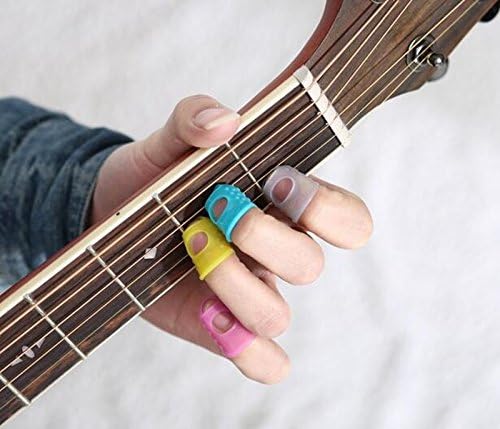 ETGtek(TM) 4 In 1 Guitar Fingertip Protectors Silicone Finger Guards For Ukulele M Size