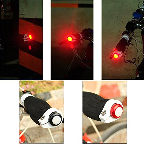 OUMIZHI 2pcs kühle Fahrrad Fahrrad Lenkstange LED Lampe 3 Modi Handgriff Stab Endstopfen Sicherheits sicheres Fahrrad blinkendes Licht, das Warnung misst - 4