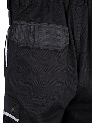 TMG® – Herren Latzhose für Mechaniker – strapazierfähig – Schwarz - 6