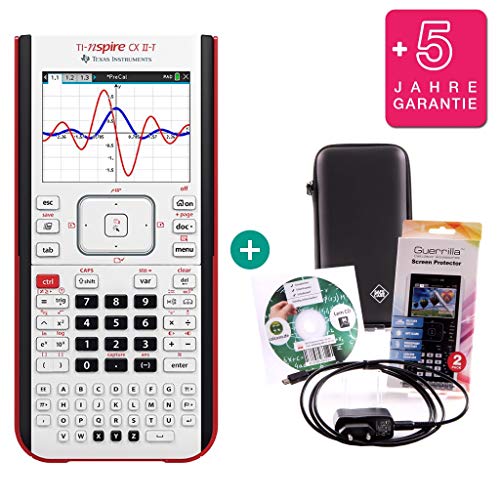 Streberpaket: TI Nspire CX II-T (ohne CAS) + SafeCase Schutztasche + Garantieverlängerung auf 60 Monate + Ladekabel + Schutzfolie + Lern-CD (auf Deutsch)