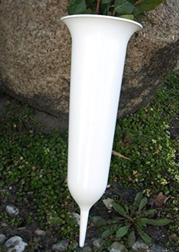 Steckvase Grabvase in weiß. Länge gesamt 37cm