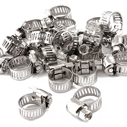 Schlauchschelle – TOOGOO(R) Einstellbare 6-12mm Bereich Schneckengetriebe Schlauchschellen 20 Stueck Silber Ton - 2