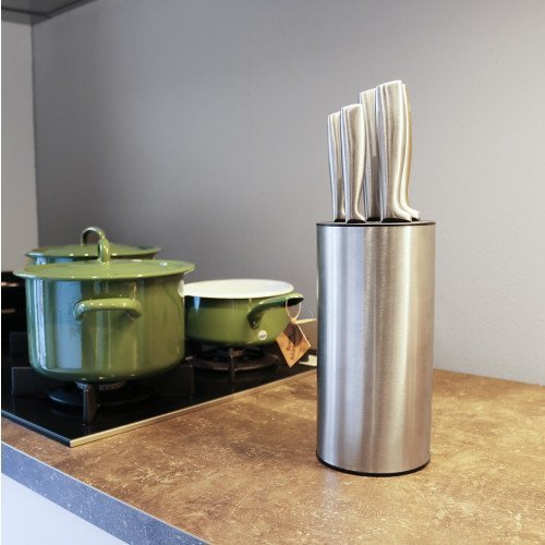 Rostfreier Edelstahl Messerblock/ Messerhalter/Messerständer rund (ohne Messer) von Coninx – für sichere, saubere und geordnete Aufbewahrung der Messer – umfasst FÜNF-JAHRE AUSTAUSCH-GARANTIE - 6