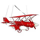 SAMOLOT / Flugzeug Rot Kinderzimmerleuchte Kinderzimmerlampe Hängelampe Deckenleuchte Deckenlampe Kronleuchter