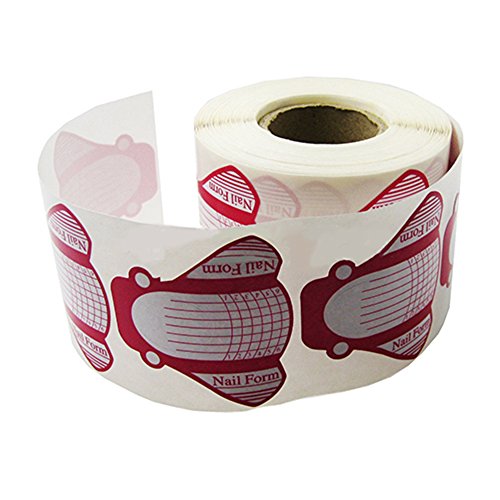 Bluelans® 1 Rolle (100 Stück) selbstklebende Pink Modellier Schablonen extra-breit für die künstliche Fingernagel-Modellage