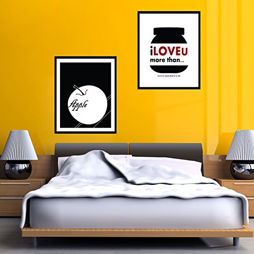 Walplus 29 x 92 cm Wand Aufkleber Abnehmbar Rahmen „Nutella“ Zitat Wandbild Kunst Abziehbilder Vinyl Home Dekoration DIY Living Schlafzimmer Décor Tapete Kinder Zimmer Geschenk, Schwarz/Weiß - 2