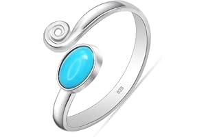 LeCalla 925 Sterling Silver Toe Rings for Women | Minimalist Open Adjustable Handmade Gemstone Toe-Ring | Women's Cuff Toe Ring Summer Beach Foot Jewelry