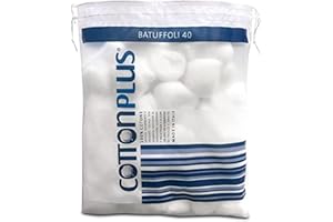 COTTONPLUS Baumwolle Plus 40 Stück - Medizinische Linie | 100% reine Hydrophile Baumwolle für medizinische Zwecke | weich und saugfähig.