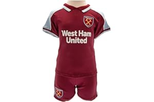Brecrest Fashion Ltd West Ham United FC Baby Kit Sleepsuit, Bodysuit, Tutu, Bibs or Shirt and Short (18-23 Months, Shirt and Short Set)