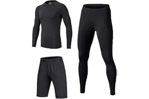 BUYKUD 3-teiliges Set mit langärmligen Unterhemden und Strumpfhosen