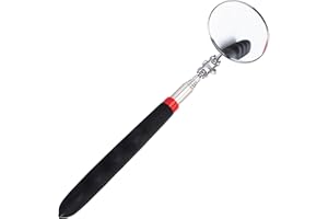 Gyxcelc Mechanischer Autospiegel Inspektionsspiegel 72cm Teleskop Spiegel Werkzeug Spiegel Werkzeug Geocaching Ausrüstung Werkstatt Spiegel Auto Inspektionsspiegel mit Teleskopgriff (Schwarz)