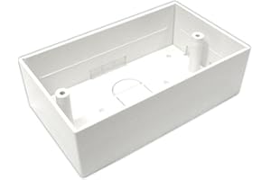 World of Data CAT5e / CAT6 Twin/Double Faceplate - Socket - RJ45 - Ethernet - Network - Face Plate - Back Box - 45mm Depth