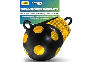 ANCHOR MAN Anchor-Man Downrigger-Gewichte [1,8 kg 2,7 kg 4,5 kg 6,8 kg] – Runde geformte Vinylbeschichtete Downrigger-Ball für Lachs, schützt Boote vor Kratzern – Kanonen-Downrigger-Zubehör