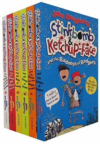 John Dougherty Stinkbomb & Ketchup-Face Series 6 Books Collection Set With Zeus On The Loose Book