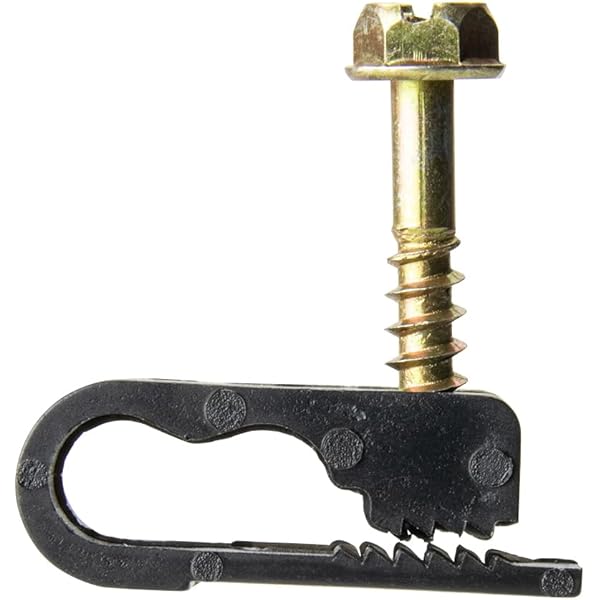 Stanz TM Flex Dual Coaxial Cable Clips Cat6 Electrical Wire Cable Clip 1 4 In 6 Mm Screw Clip And Fastener Black 100 Pieces Per Bag