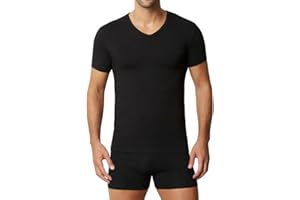 LUDOR Liabel Maglia Termica Uomo Manica Corta. 1 o 3 T-Shirt Intima in Caldo Cotone 100% Interlock. Girocollo o Collo a Punta. Bianca o Nera