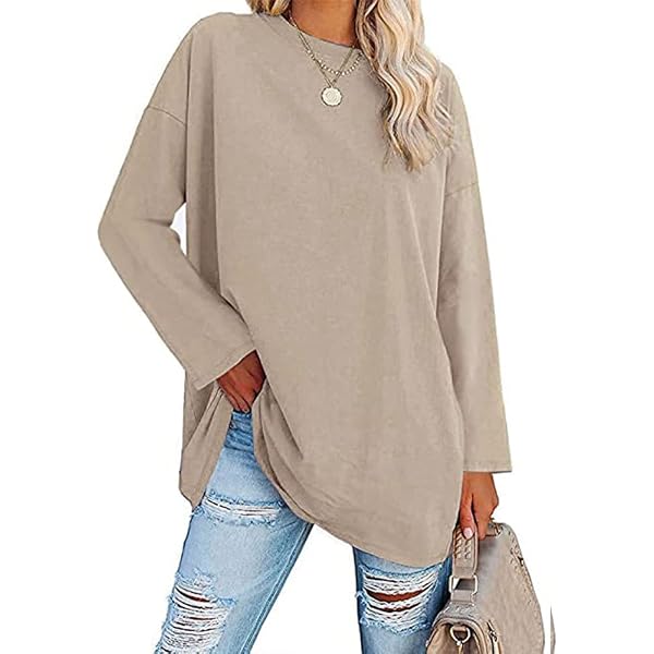 IChunhua Maglietta Donna Maniche Lunghe Scollo A V: Basic Tinta Unita, Morbida, Leggera, Taglie S-2XL