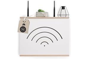 MOE UHANE Router szafka – pudełko do przechowywania routera – chowanie routera – skrzynka ścienna – regał WiFi – wyprodukowano w UE (40 x 9,5 x 32)