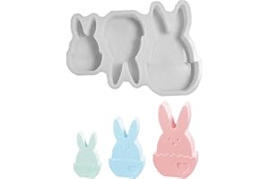 3 Stück Silikonformen Gießformen Ostereier Hase WISIRENT, Silikonform Osterhase Gießformen Silikon Frühling, Osterhasen Silikonform Silikonform Osterei, Silikonformen Gießformen Ostern Frühling