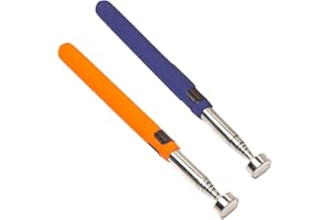 FEBBYA Varilla Magnética Extensible,2 Piezas Telescópica Magnética Recoger Herramienta Varilla Palo Extensión Imán Herramienta de Mano 15-73 cm(Naranja/Azul)