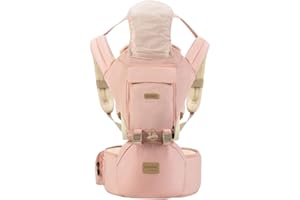 SONMEI Porte-bébé ergonomique avec siège de hanche, Positions 360°, Doux et respirant, Toutes saisons, Pour nouveau-nés et tout-petits, Randonnée Shopping Voyage