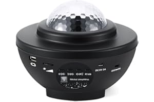 bestyks LED Music Star Projektor mit Fernbedienung Umgebungslicht Projektor USB Wiederaufladbar Geeignet für Partys, Geburtstage und Menschenversammlungen