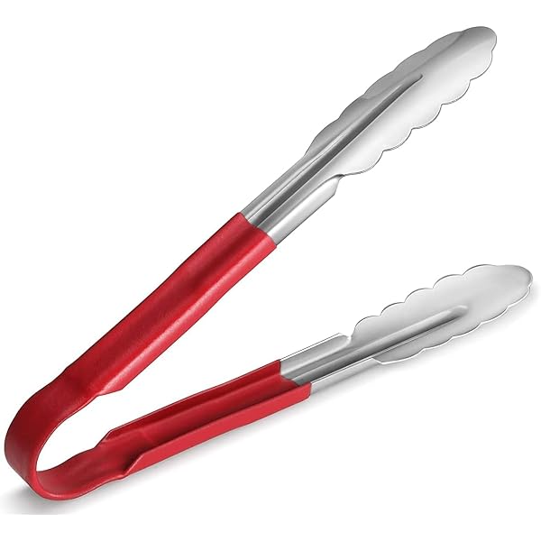 Ayesha Curry Set Di 3 Pinze Da Cucina In Acciaio Inox Con Impugnature In Silicone - Dimensioni 17,8, 22,9 E 30,5 Cm - Resistenti Al Calore E Lavabili In Lavastoviglie (Redwood Rosso)
