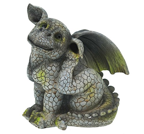 Drachenkind kratzt sich - Gargoyle Figur