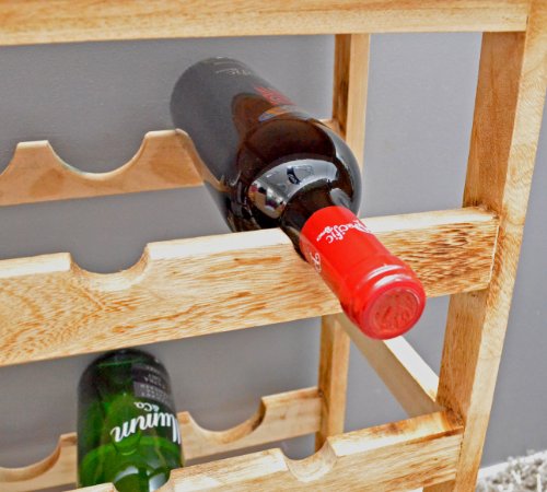 Weinregal Hellbraun Shabby Look 24 Flaschen Flaschenregal Holz Wein Regal Board - 4