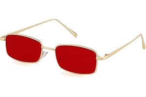 ADEWU Retro Sonnenbrille Rechteckig Sonnenbrille Vintage Schmale Brille UV-Schutz Sunglasses für Damen Herren