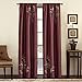 Produktbild CHF & Sie Alesandra Blumenmuster Bestickt Kunstseide Fenster Vorhang Panel, rot, Blumenkasten X 84 Zoll