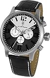 Jacques Lemans Herren-Armbanduhr XL Porto Chronograph Quarz Leder 1-1792A