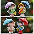 VRB Dec 4 Pcs Miniature Showpiece Set for Home Decor,Car Dashboard,Valentine,Living Room,Gifts Figurines,Cake Decoration Item