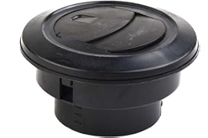 PUUPAA 75 mm Auto-Heizungsauslass, Lüftungsschlitz, Diesel-Heizung, Luftauslass, schwarz, verschließbar, drehbar, für Auto, Trukc, Diesel, Standheizung, 1 Stück