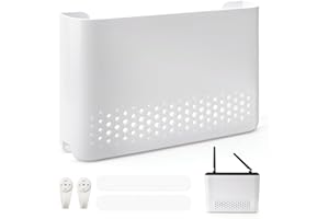 APOMOONS Router Schrank Router Verstecken Router Box Router Aufbewahrungsbox Wandhalterung Router Regal Wifi Schrank WiFi-Rack Wanddekoration Kabel Verstecken Wand WLAN WandbehäNge Weiß 25.6*17*5.4cm