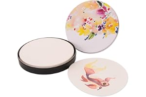 Hartem - Förpackning med 25 stycken 300 gsm runda akvarellpapper, 14 cm diameter, kallpressat och syrafritt för våta och torr