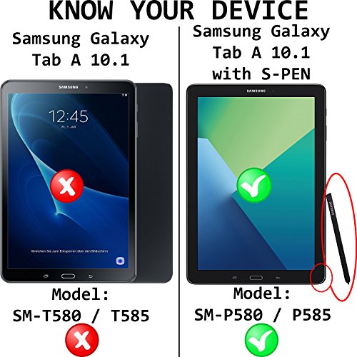 Forefront Cases® Samsung Galaxy Tab A 10.1 with S Pen SM-P580 Hülle Schutzhülle Tasche Smart Case Cover Stand – Rundum-Geräteschutz und intelligente Auto Schlaf / Wach Funktion ***NUR FÜR SAMSUNG GALAXY TABELLE A 10.1 SM-P580 MIT INTEGRIERTEM S PEN*** - 2